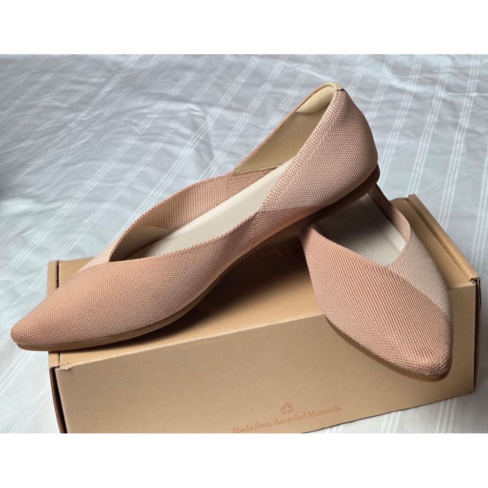 Vivaia Pointed-Toe Knit Flats Comfortable Everyday‎ Slip-On Shoes Size 9 EU 40